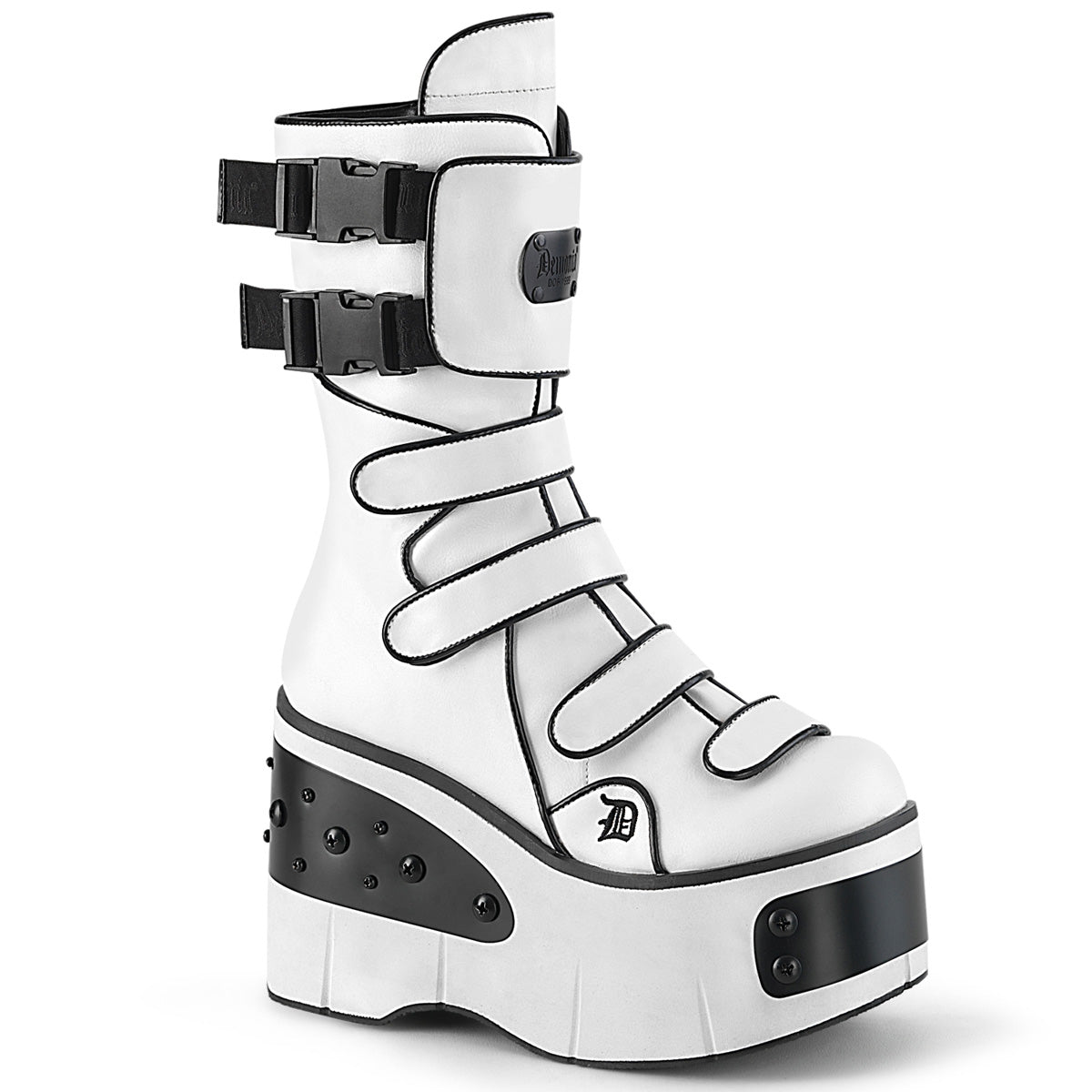 DemoniaCult Stivali KERA-108 pelle vegana WHT