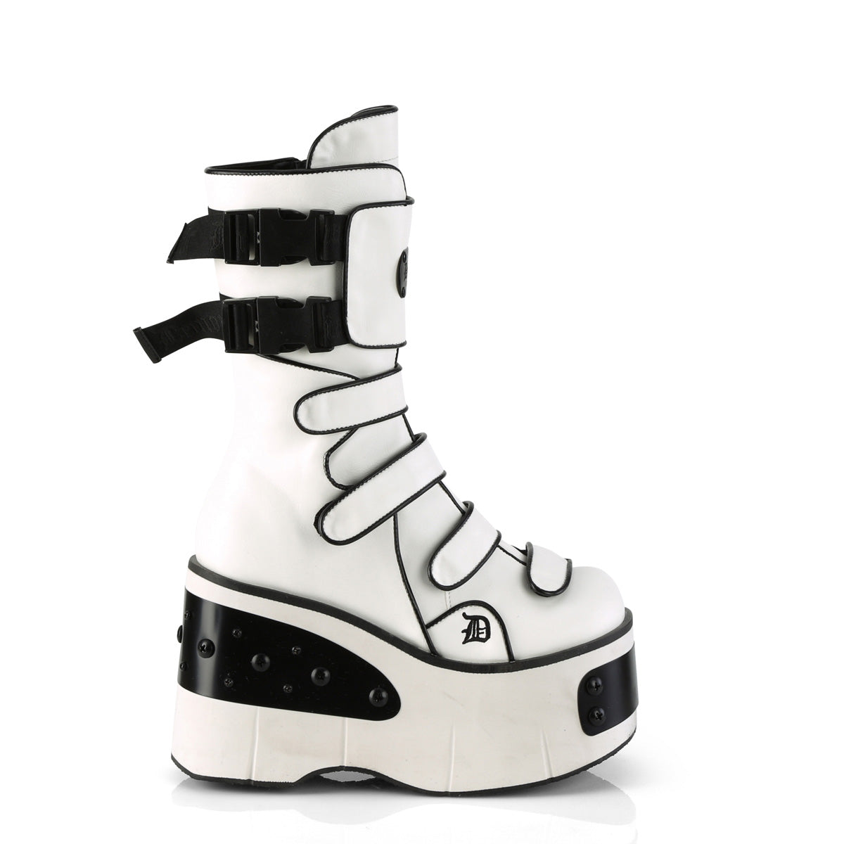 DemoniaCult Stivali KERA-108 pelle vegana WHT