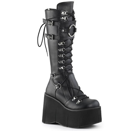DemoniaCult Stivali da donna KERA-200 pelle vegana BLK