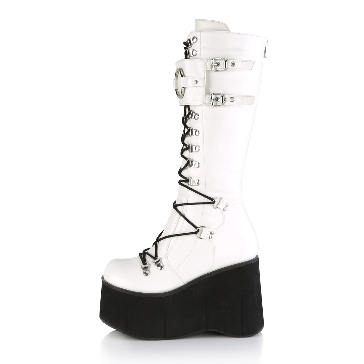 DemoniaCult Stivali da donna KERA-200 pelle vegana WHT