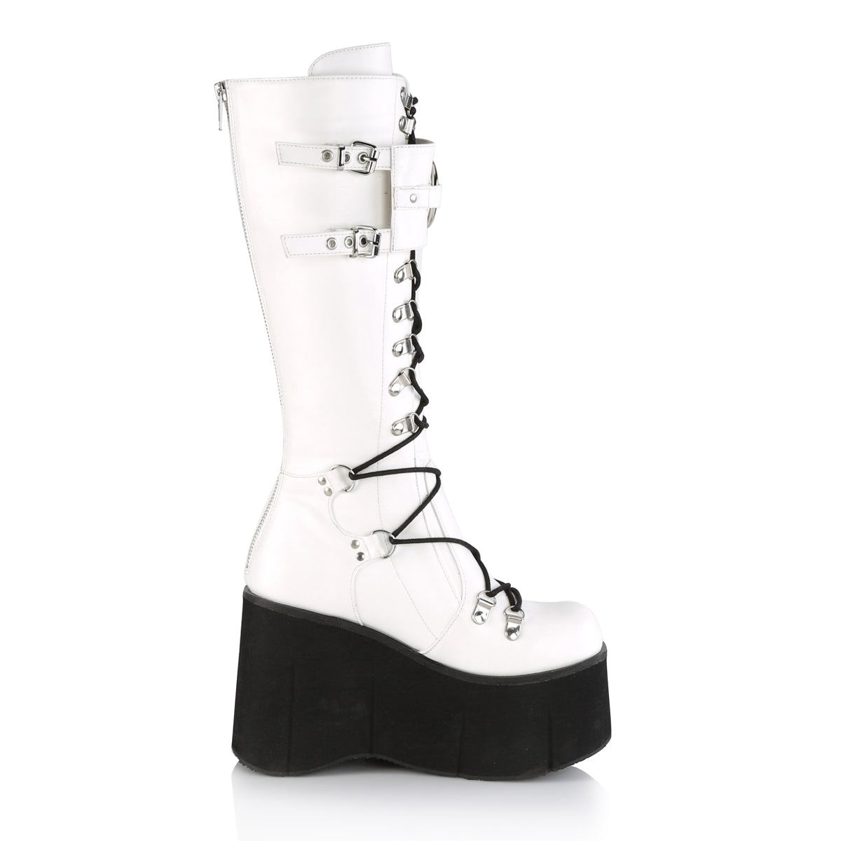 DemoniaCult Stivali da donna KERA-200 pelle vegana WHT