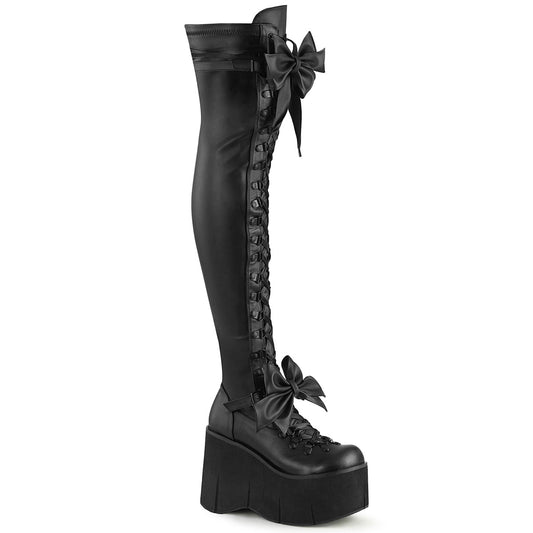 DemoniaCult Stivali da donna KERA-303 blk tratto vegano in pelle vegana