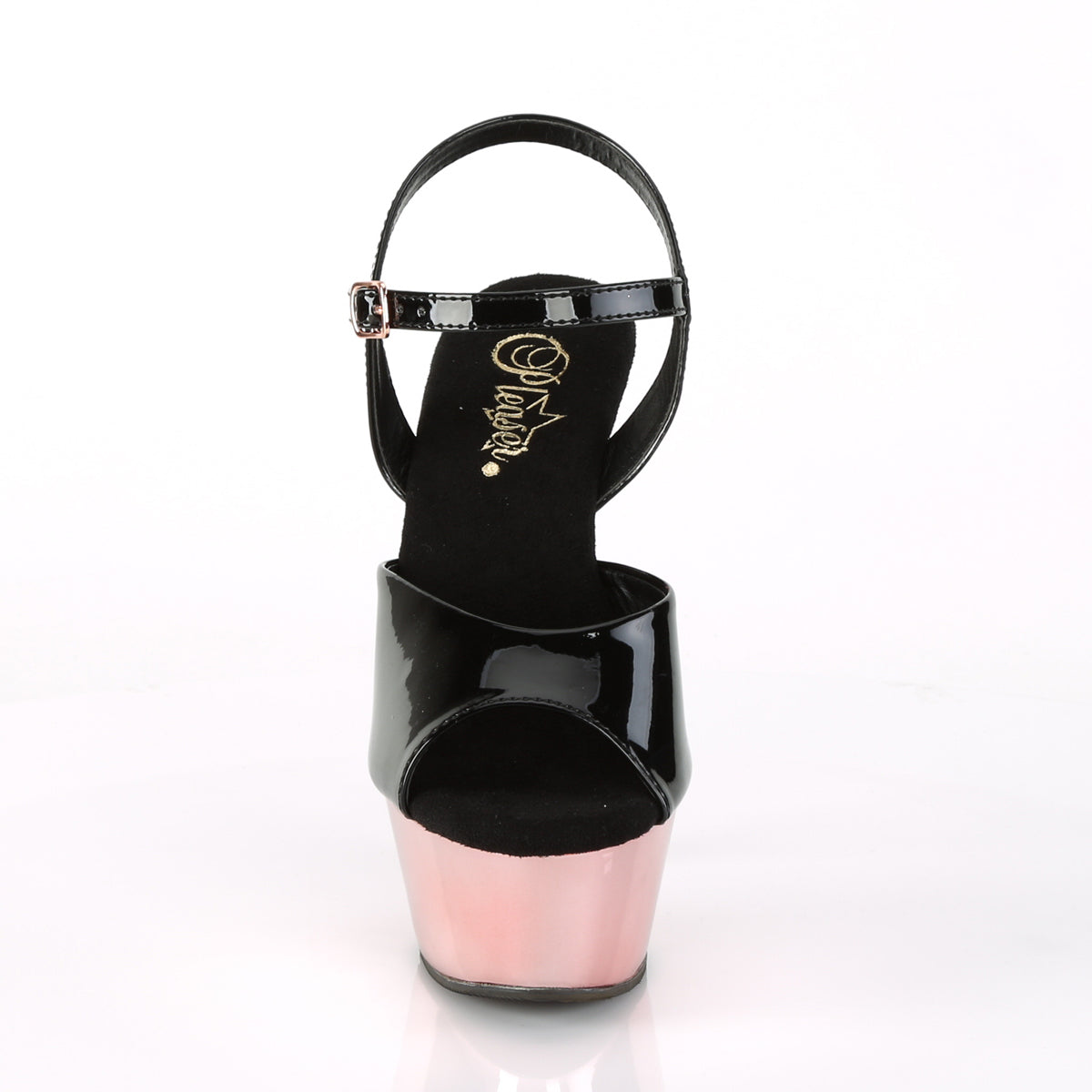 Pleaser Sandali da donna KISS-209 BLK PAT / ROSE GOLD Chrome