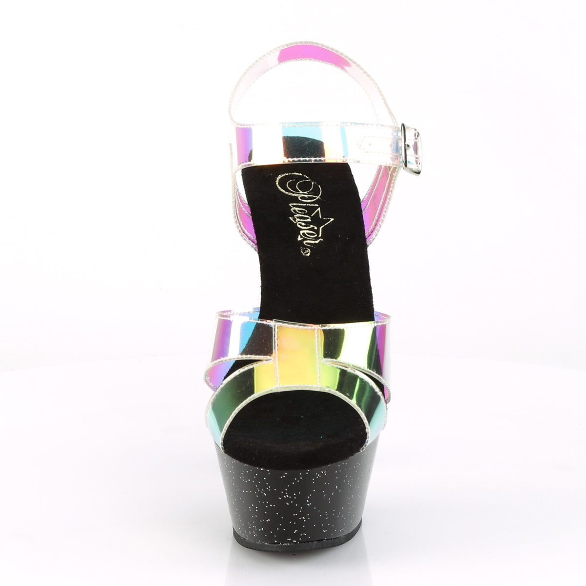Pleaser Sandali da donna KISS-220mmR Magic Mirror TPU / BLK