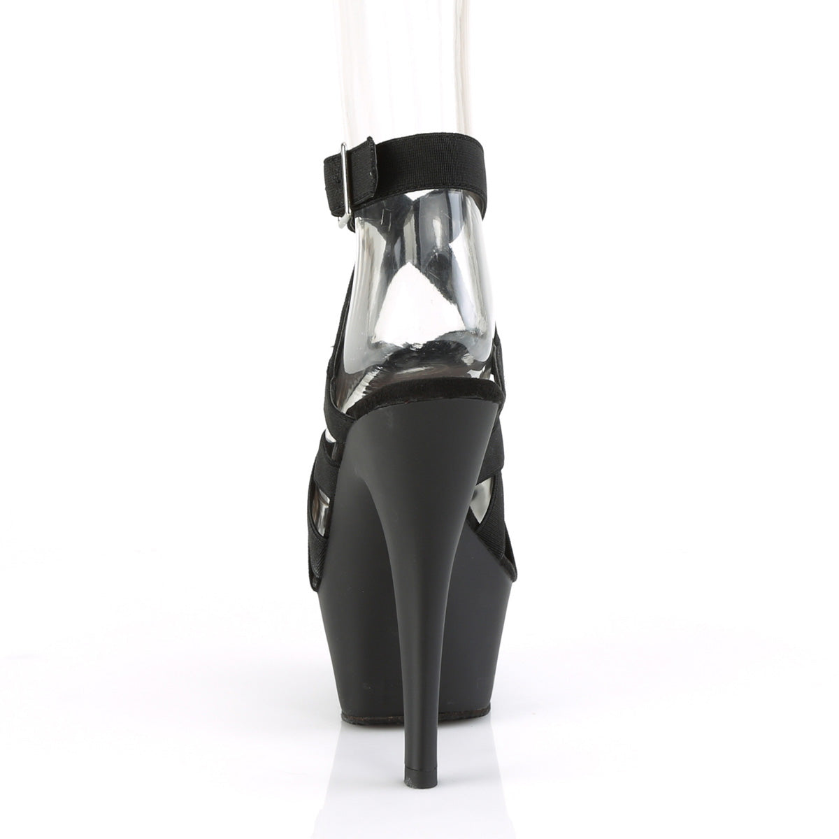 Pleaser Sandali da donna KISS-241 BLK ELASTIC BAND / BLK MATTE