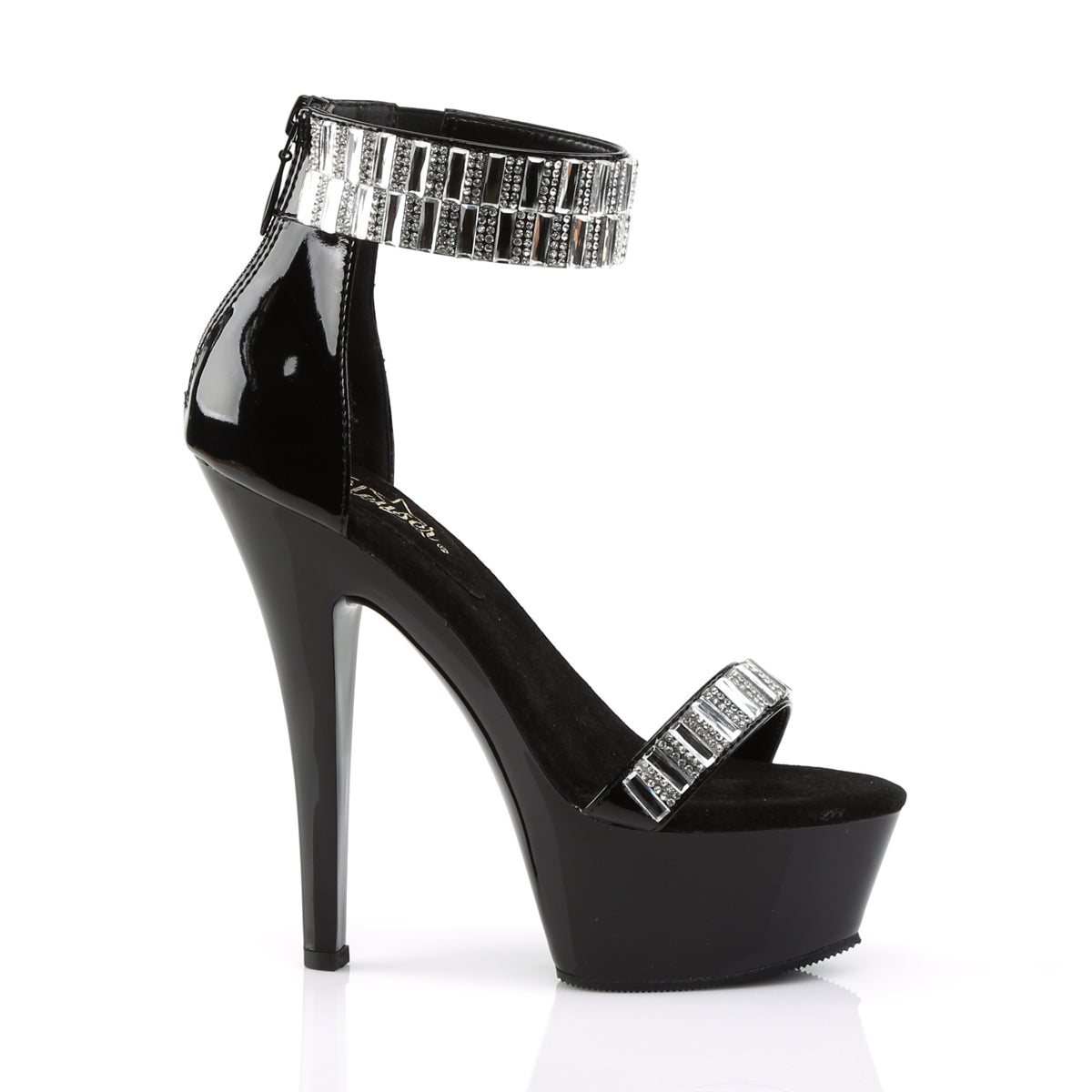 Pleaser Sandali da donna KISS-269RS BLK / BLK