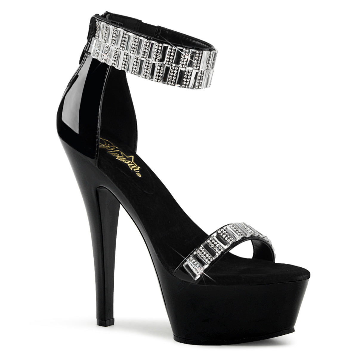 Pleaser Sandali da donna KISS-269RS BLK / BLK