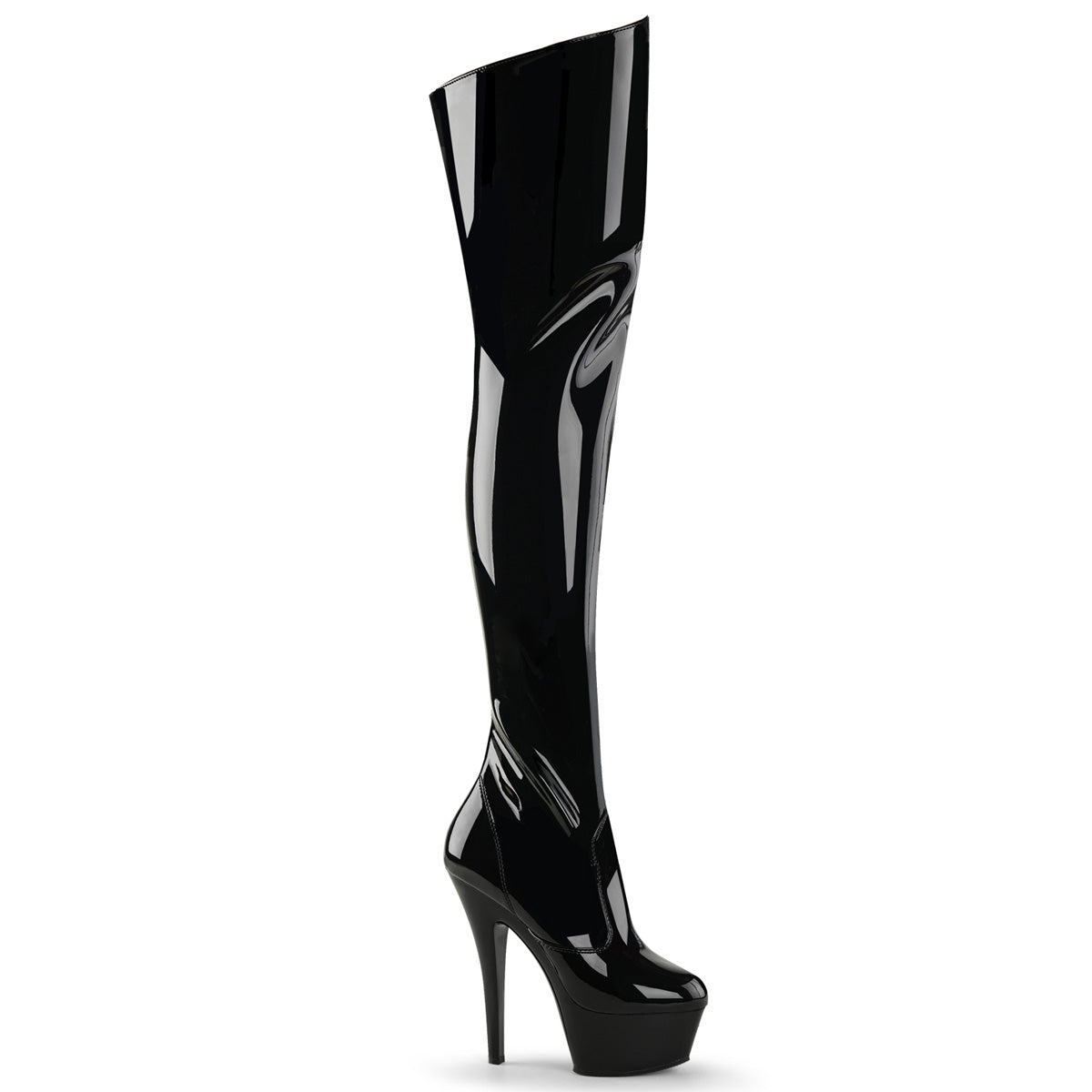 Pleaser Stivali da donna KISS-3010 BLK PAT / BLK