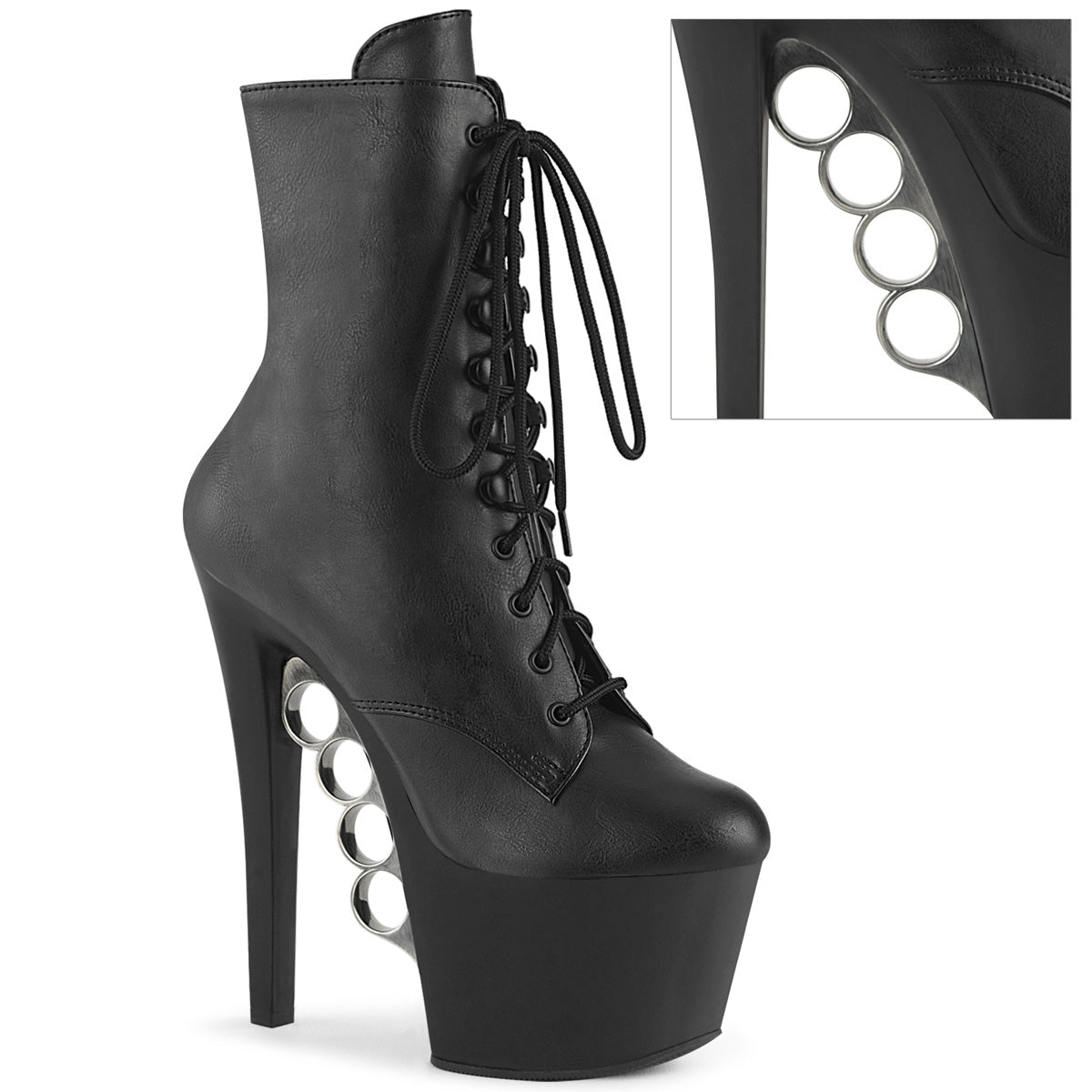 Pleaser KNUCKS-1020 BLK FALSE LE/BLK MATTE