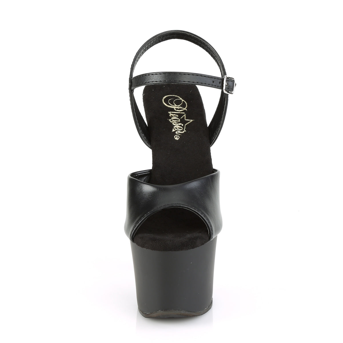 Pleaser Sandali da donna KNUCKS-709 BLK FAUX PELLE / BLK MATTE