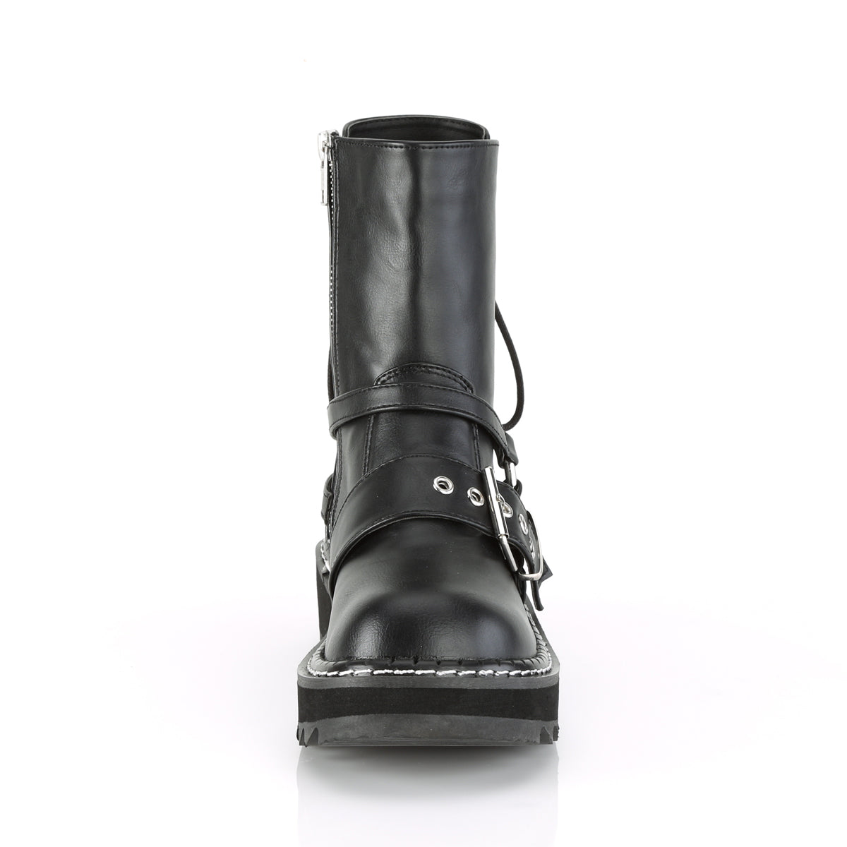 DemoniaCult Stivali da donna LILITH-210 pelle vegana BLK