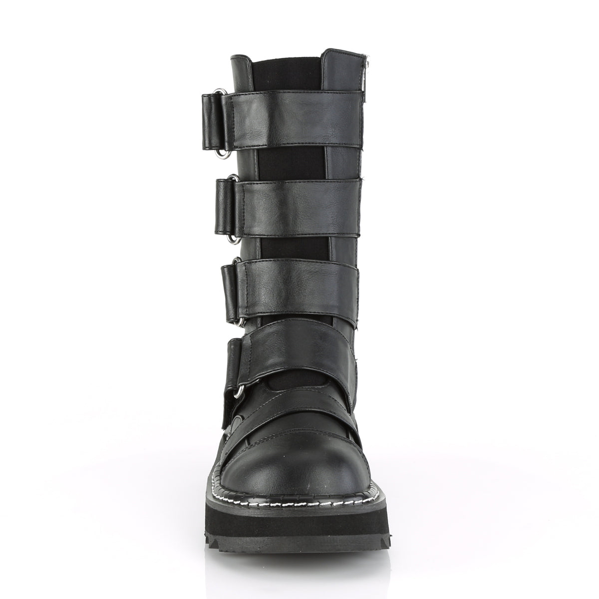DemoniaCult Stivali da donna LILITH-211 in pelle vegana BLK