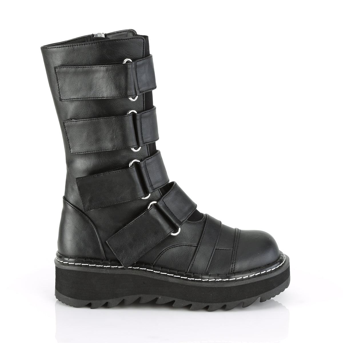 DemoniaCult Stivali da donna LILITH-211 in pelle vegana BLK