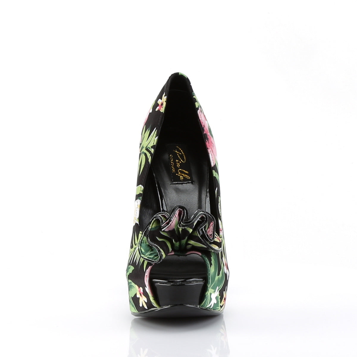 Pin Up Couture Pompe da donna LOLITA-11 tessuto di stampa floreale BLK