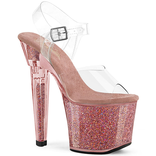 Pleaser   LOVESICK-708SG CLR/Pink Multi Iridescent Lights
