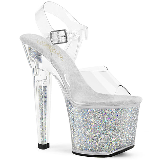 Pleaser   LOVESICK-708SG CLR/SLV Multi Iridescent Lights