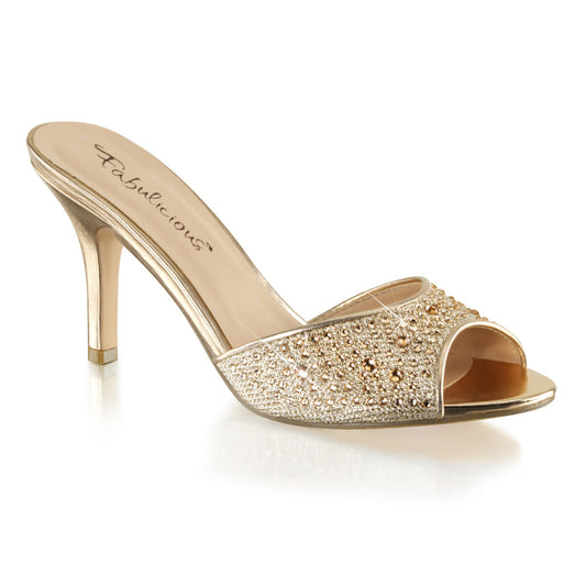 Fabulicious Pompe da donna LUCY-01 tessuto in maglia glitter oro