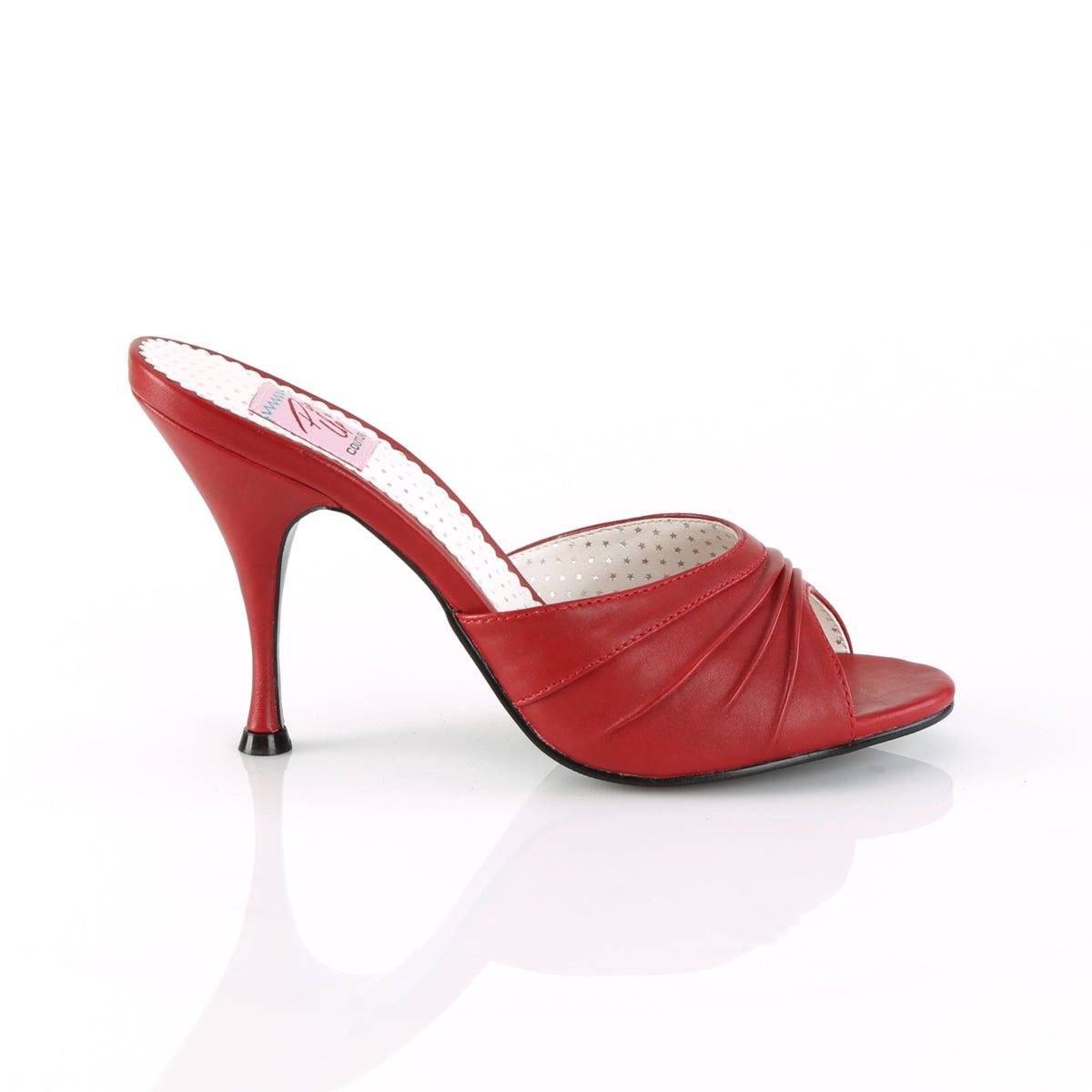 Pin Up Couture Womens Pumps MONROE-01 Red Faux Leather