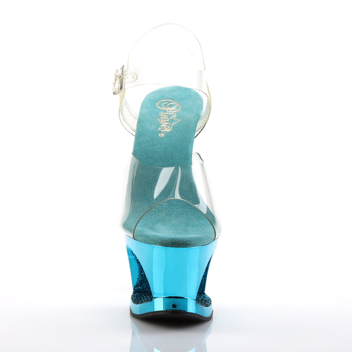 Pleaser Sandali da donna MOON-708dmch CLR / Turquoise Chrome