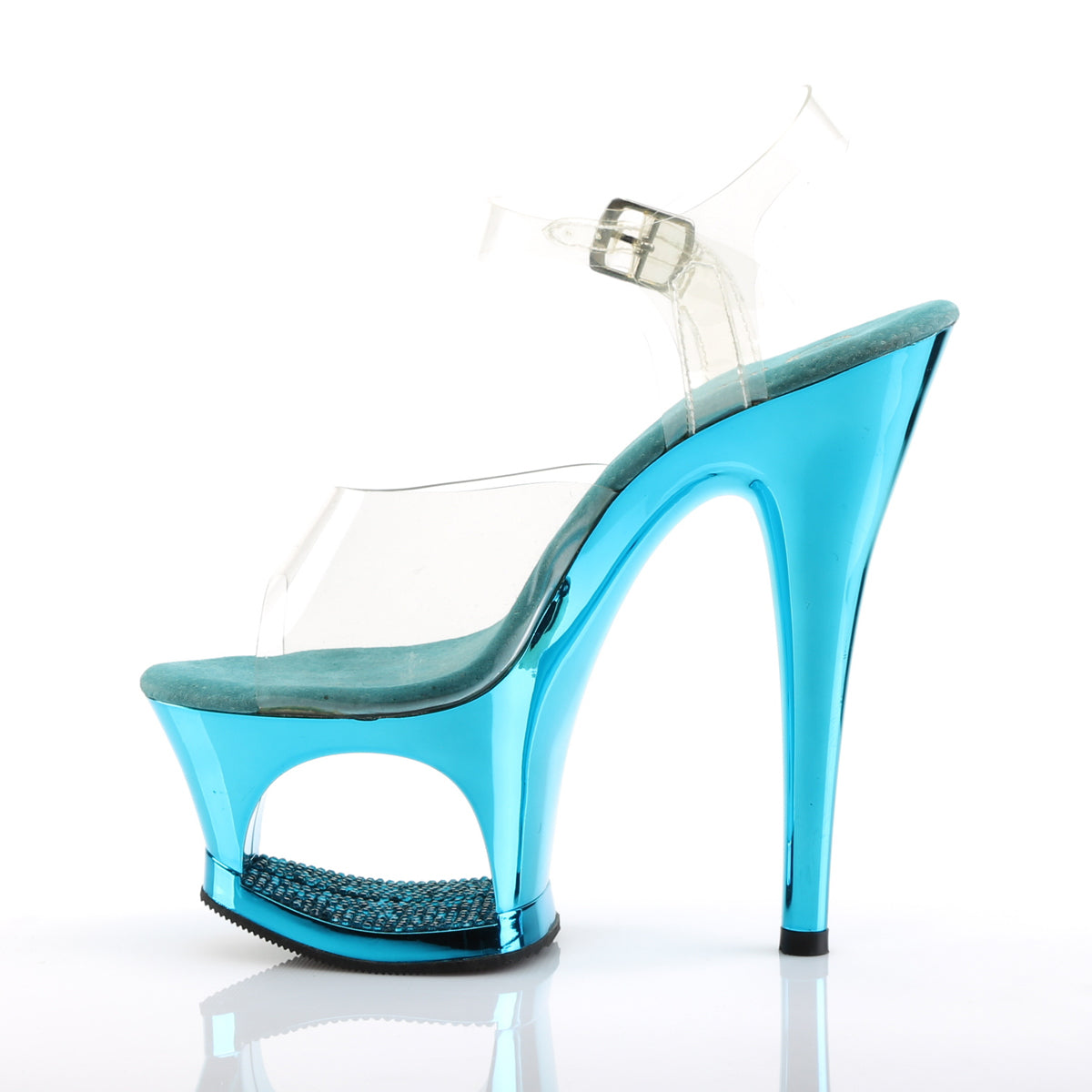 Pleaser Sandali da donna MOON-708dmch CLR / Turquoise Chrome