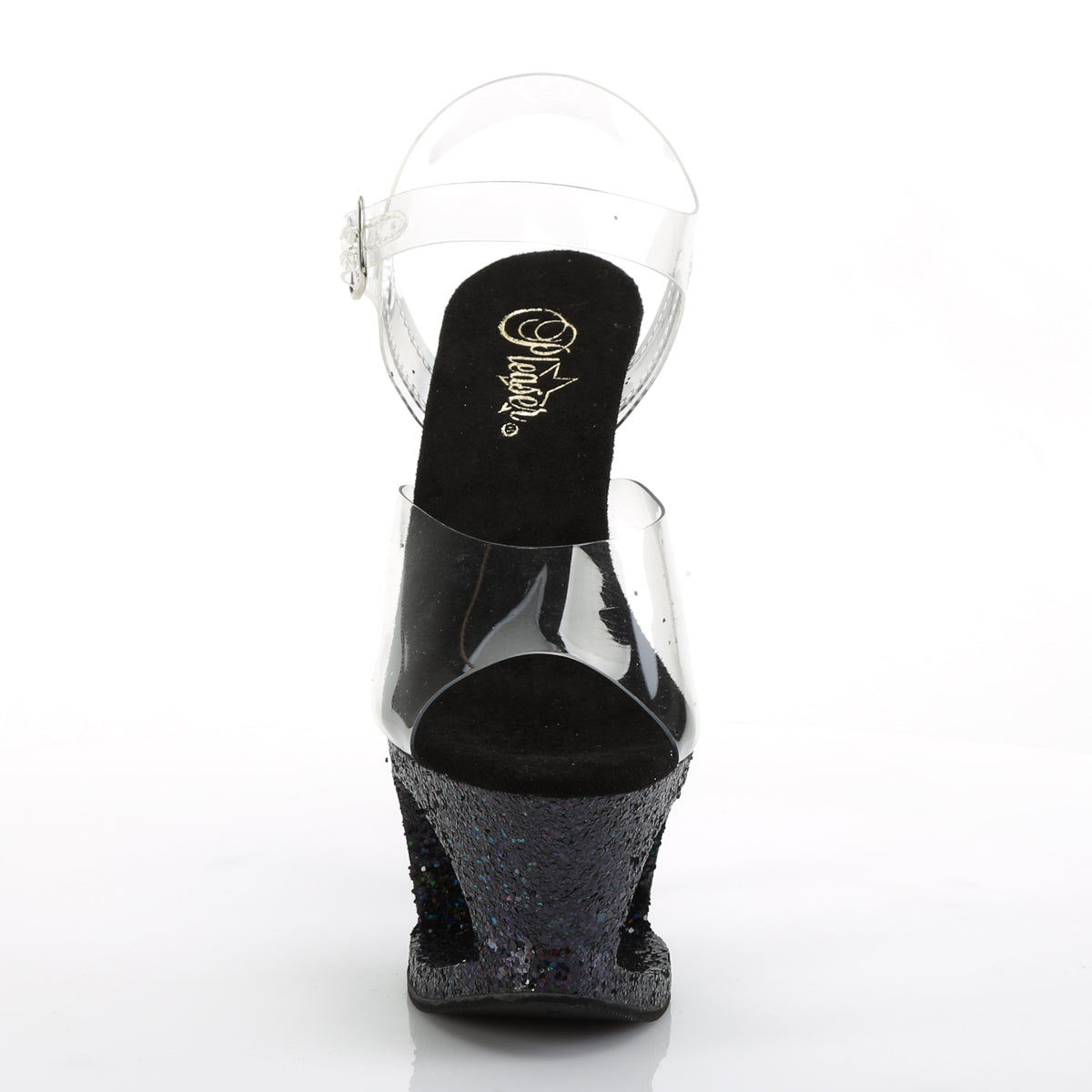 Pleaser Sandali da donna MOON-708LG CLR / BLK Multi glitter