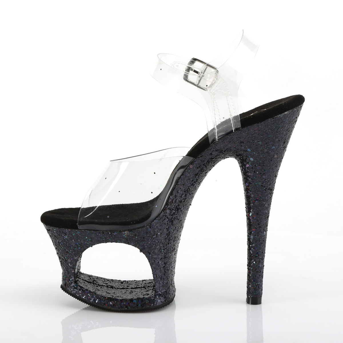 Pleaser Sandali da donna MOON-708LG CLR / BLK Multi glitter