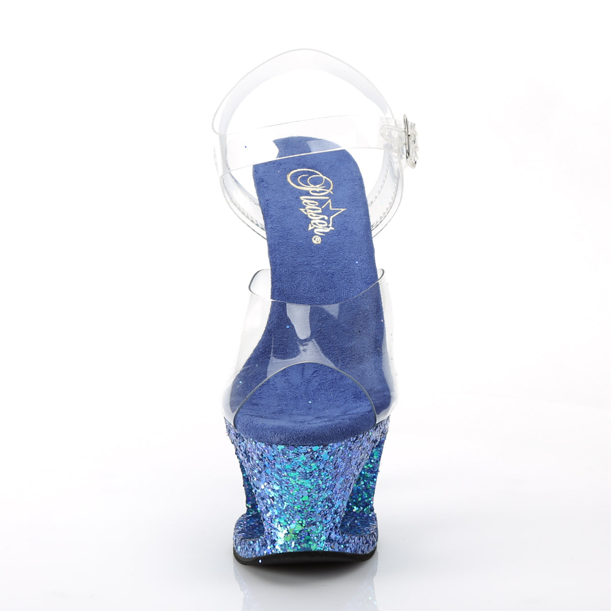 Pleaser Sandali da donna MOON-708Lg CLR / Blue Multitter