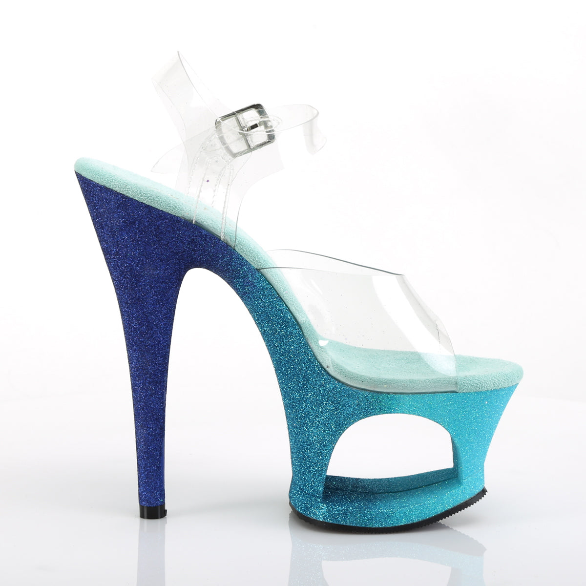 Pleaser Sandali da donna MOON-708ombre CLR / Aqua-Blue Ombre