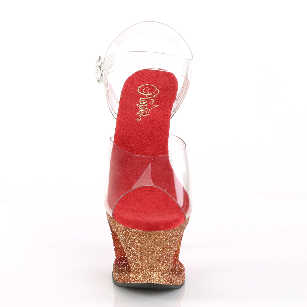 Pleaser Sandali da donna MOON-708ombre CLR / ROSE GOLD-RED Ombre