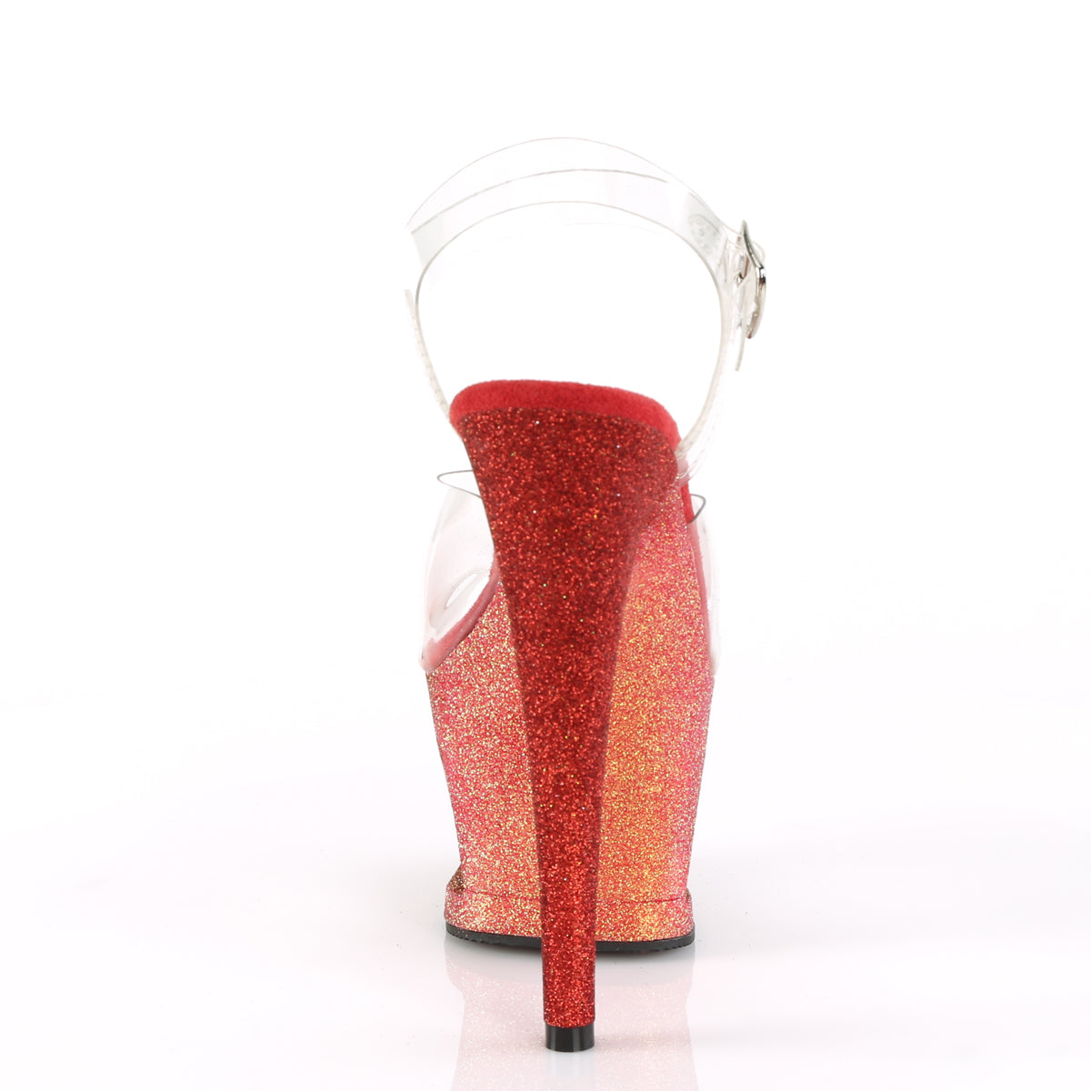 Pleaser Sandali da donna MOON-708ombre CLR / ROSE GOLD-RED Ombre