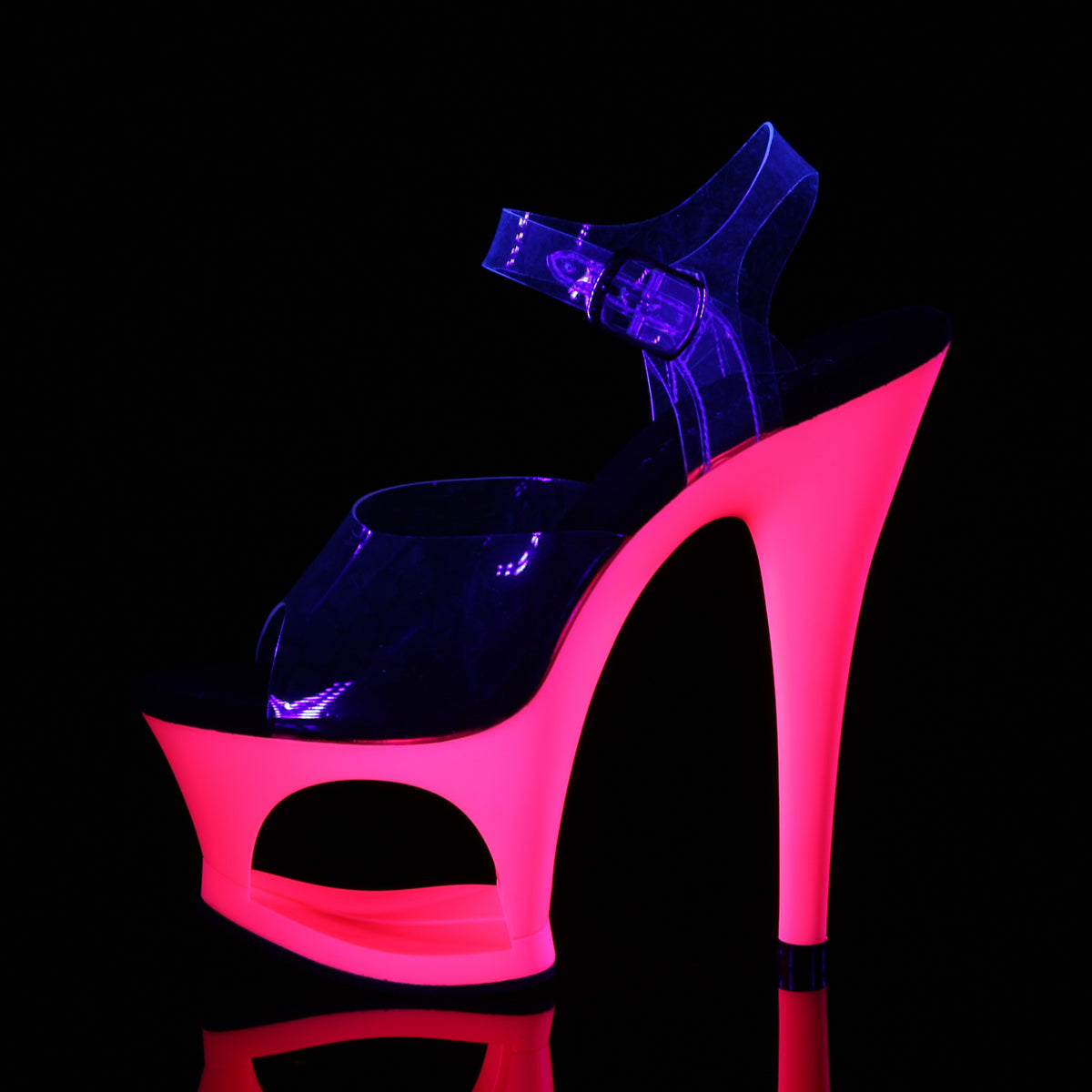 Pleaser Sandali da donna MOON-708UV CLR / Neon H. rosa