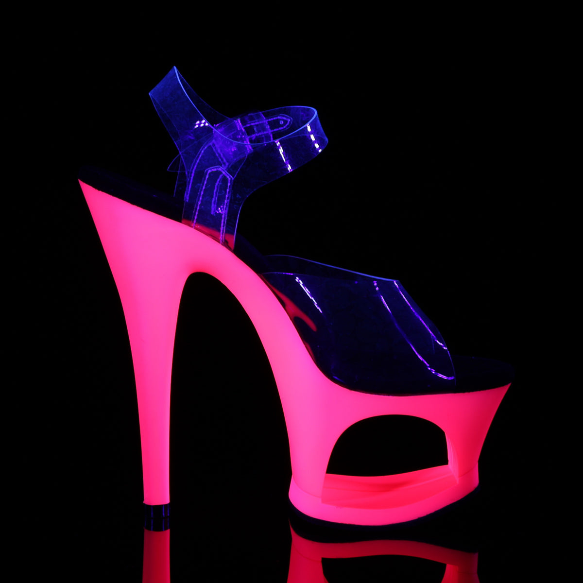 Pleaser Sandali da donna MOON-708UV CLR / Neon H. rosa