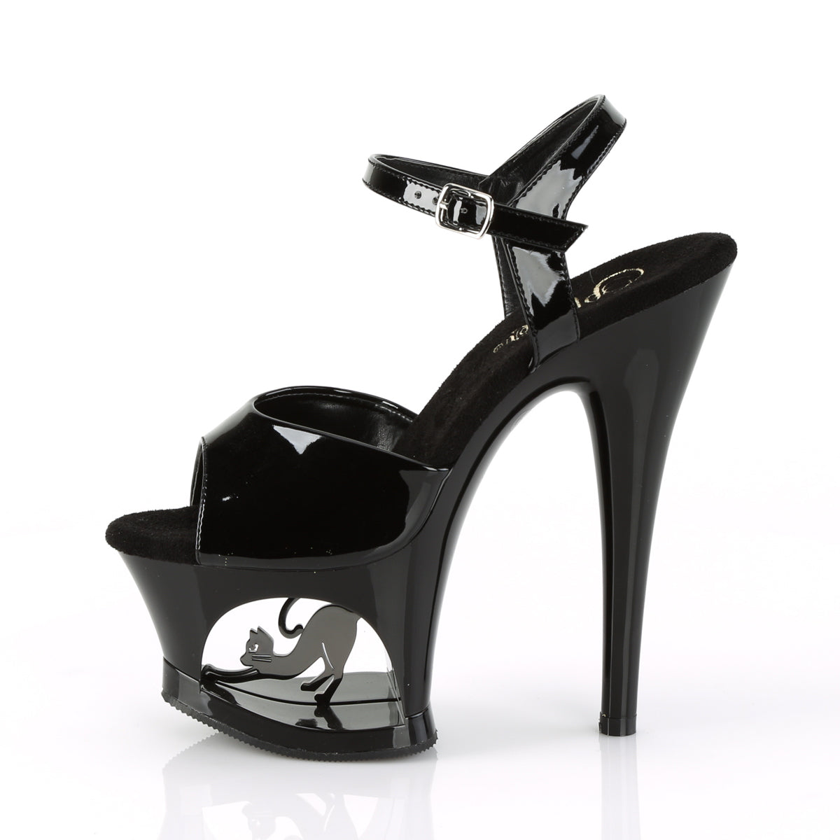 Pleaser Sandali da donna MOON-709CAT BLK / BLK-SLV