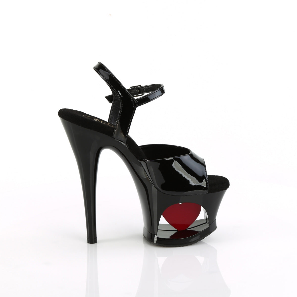 Pleaser MOON-709h blk pat/blk-rosso