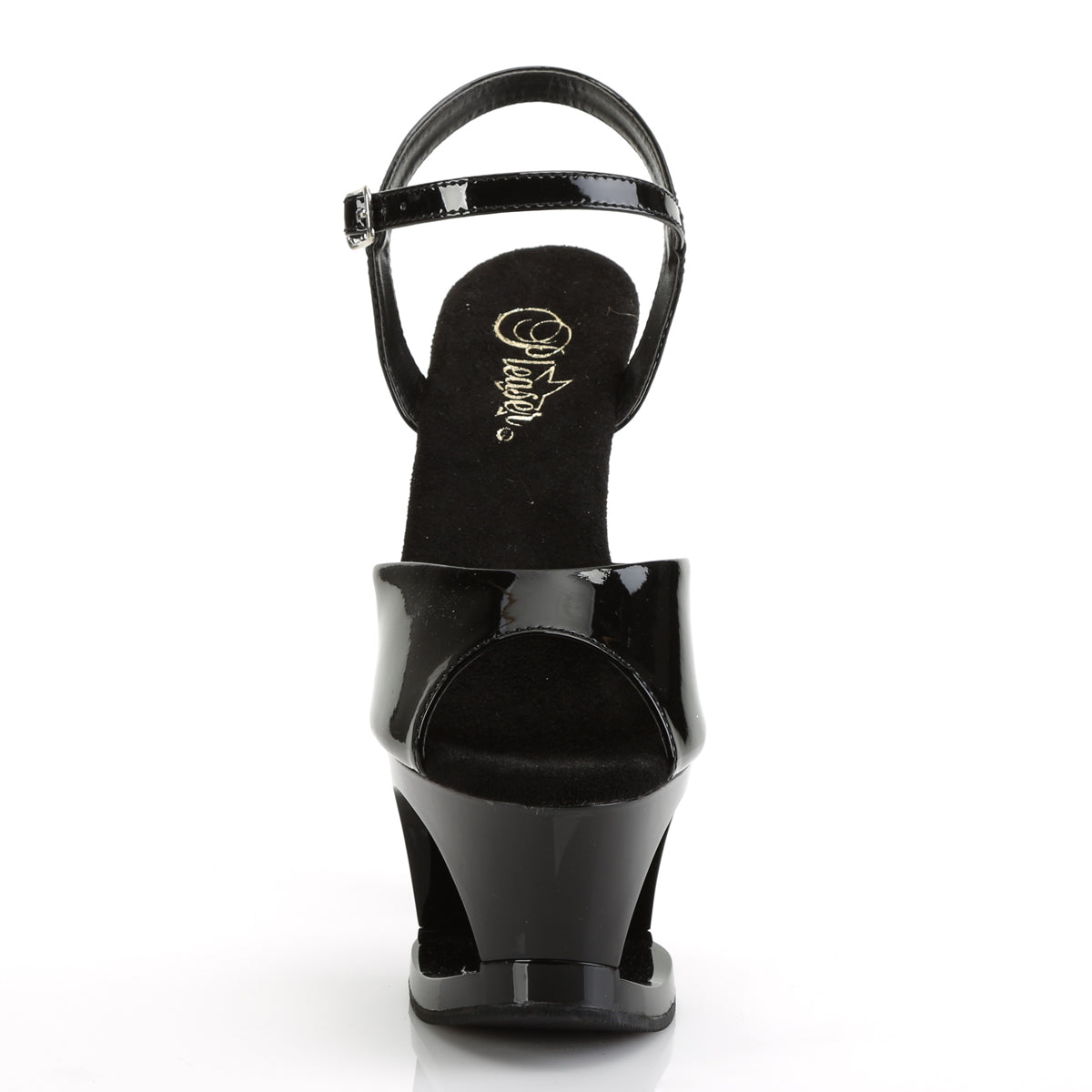 Pleaser Sandali da donna MOON-709TG BLK PAT / BLK-SLV