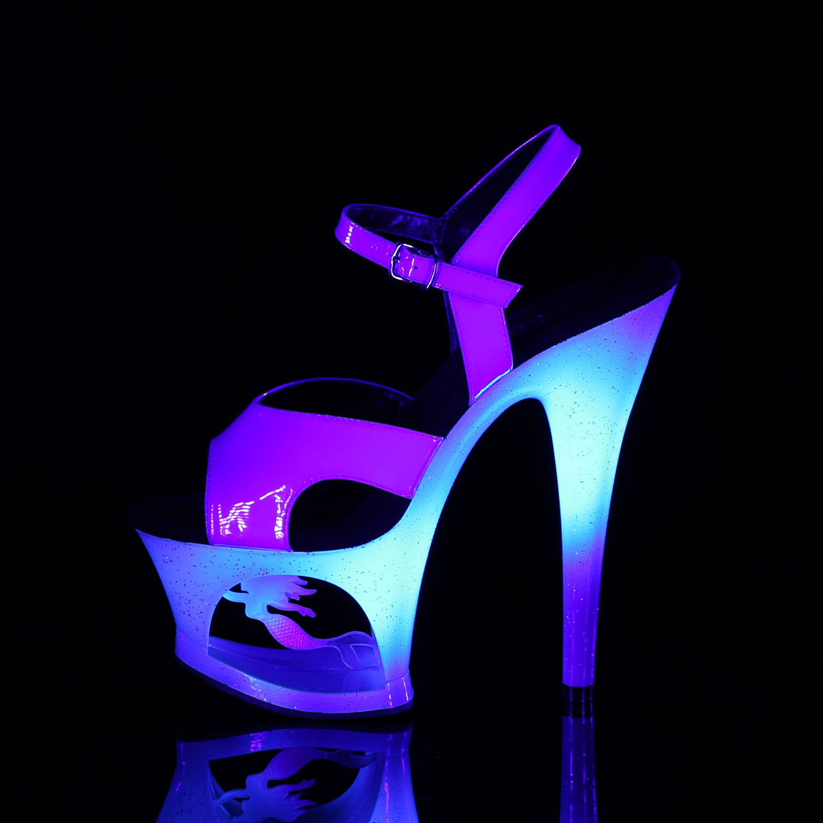 Pleaser Sandali da donna MOON-7111Mer Blue Shifting TPU / Blue Ombre