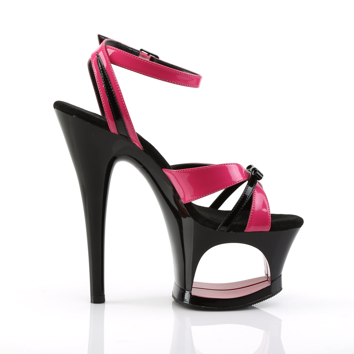 Pleaser Sandali da donna MOON-728 h. rosa-blk pat / blk