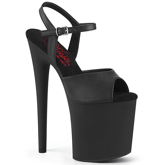 Pleaser   NAUGHTY-809 blk in pelle finta/blk opaca