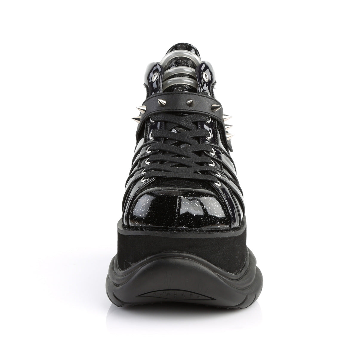 DemoniaCult Stivali da uomo NEPTUNE-100 blk glitter-silver/pelle vegana