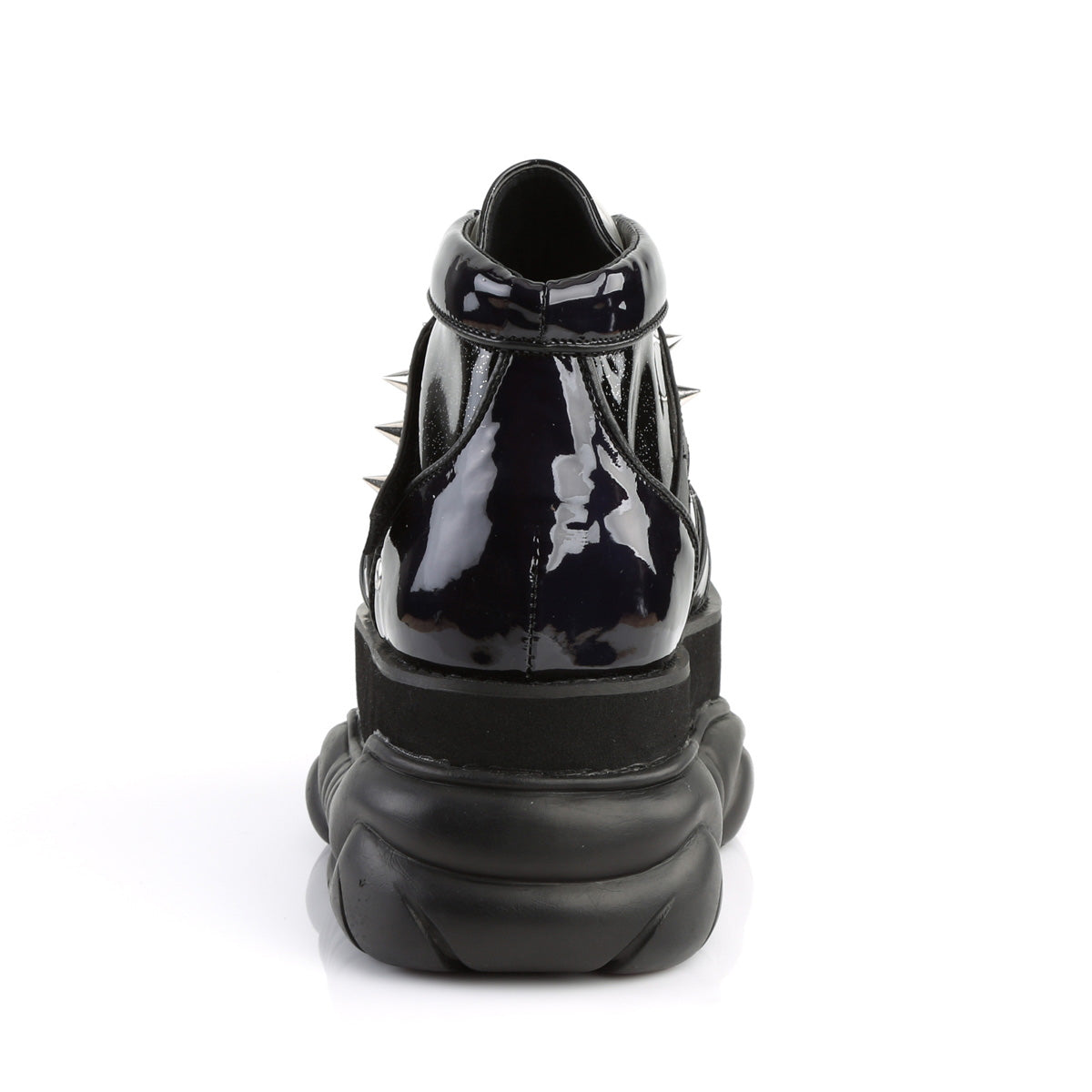 DemoniaCult Stivali da uomo NEPTUNE-100 blk glitter-silver/pelle vegana