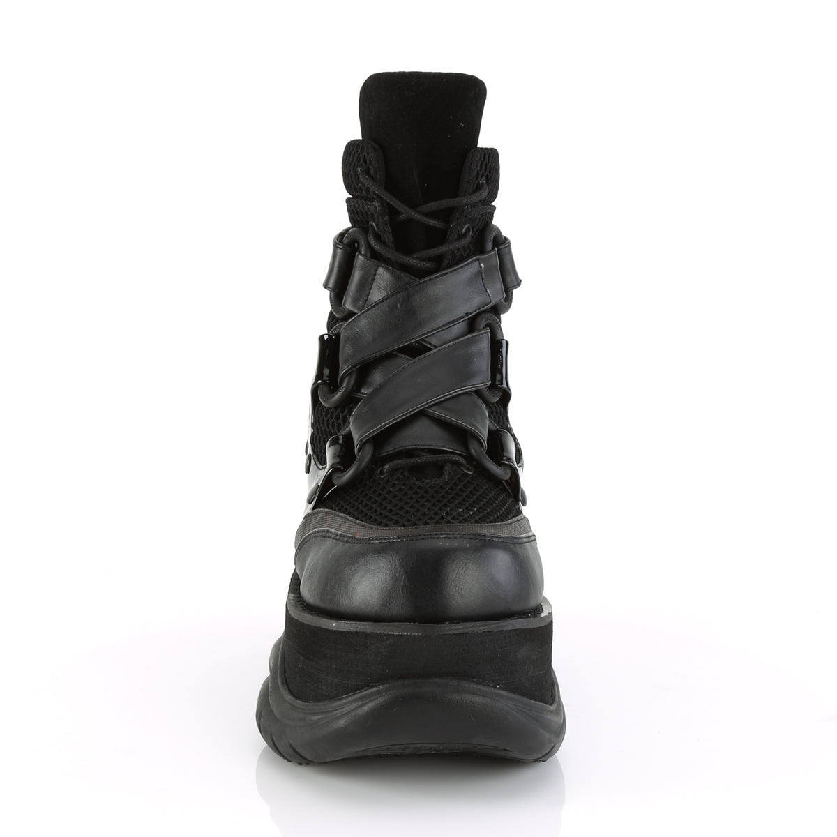 DemoniaCult Stivali da uomo NEPTUNE-126 blk tessuto vegan in pelle-pesce