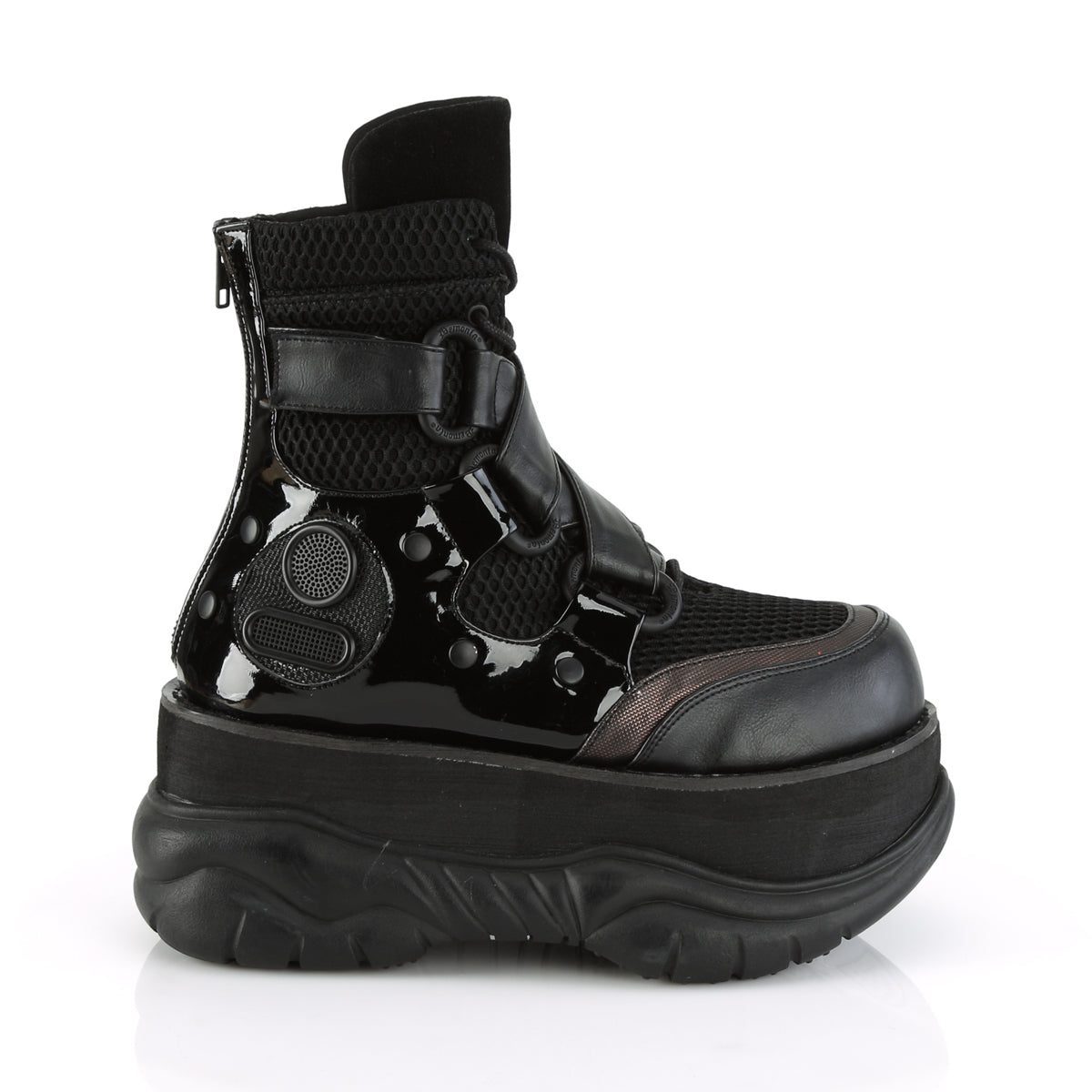 DemoniaCult Stivali da uomo NEPTUNE-126 blk tessuto vegan in pelle-pesce