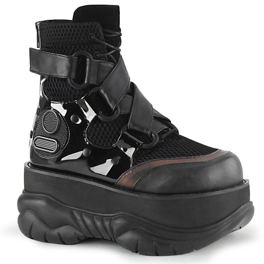DemoniaCult Stivali da uomo NEPTUNE-126 blk tessuto vegan in pelle-pesce