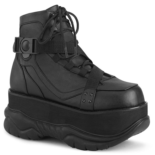 DemoniaCult Stivali da uomo NEPTUNE-181 pelle vegana BLK