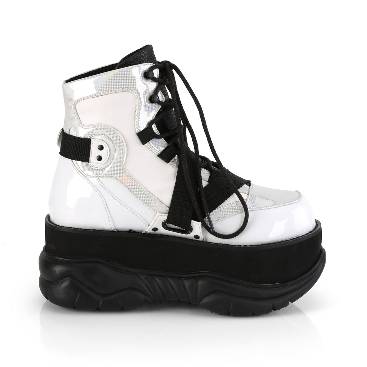 DemoniaCult Stivali da uomo NEPTUNE-181 wht vegan in pelle multi