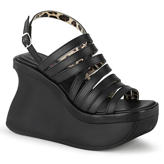 DemoniaCult Sandali femminili PACE-33 pelle vegana BLK