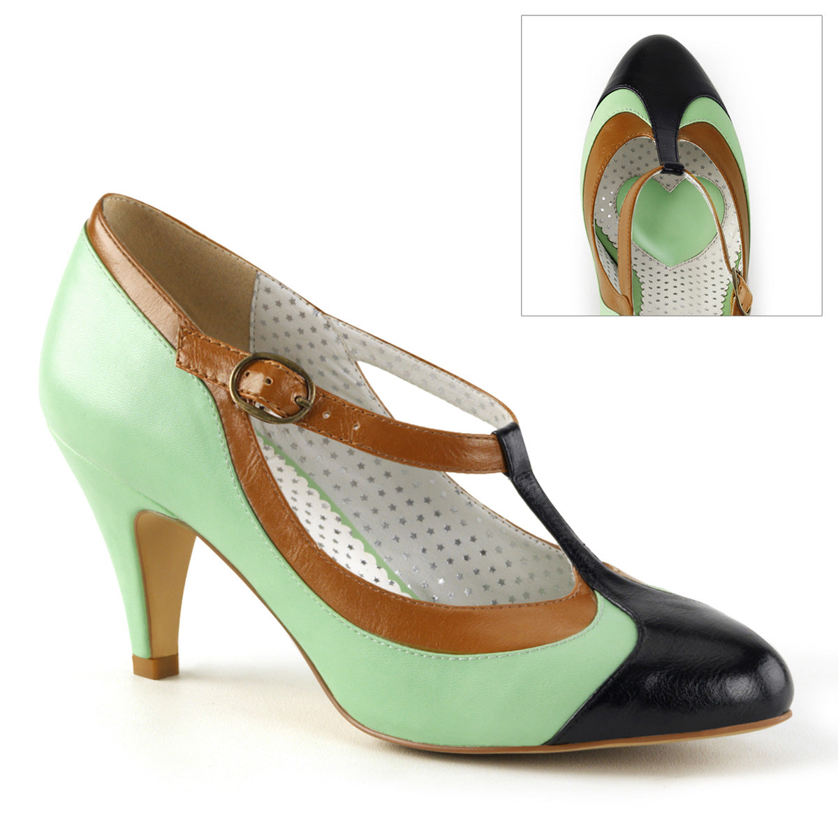 Pin Up Couture Pompe da donna PEACH-03 MINT MULTI PELLE PELLE