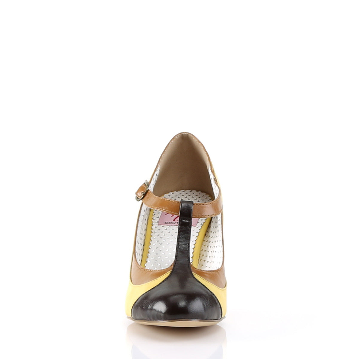 Pin Up Couture Pompe da donna PEACH-03 Multi cuoio multipianto giallo