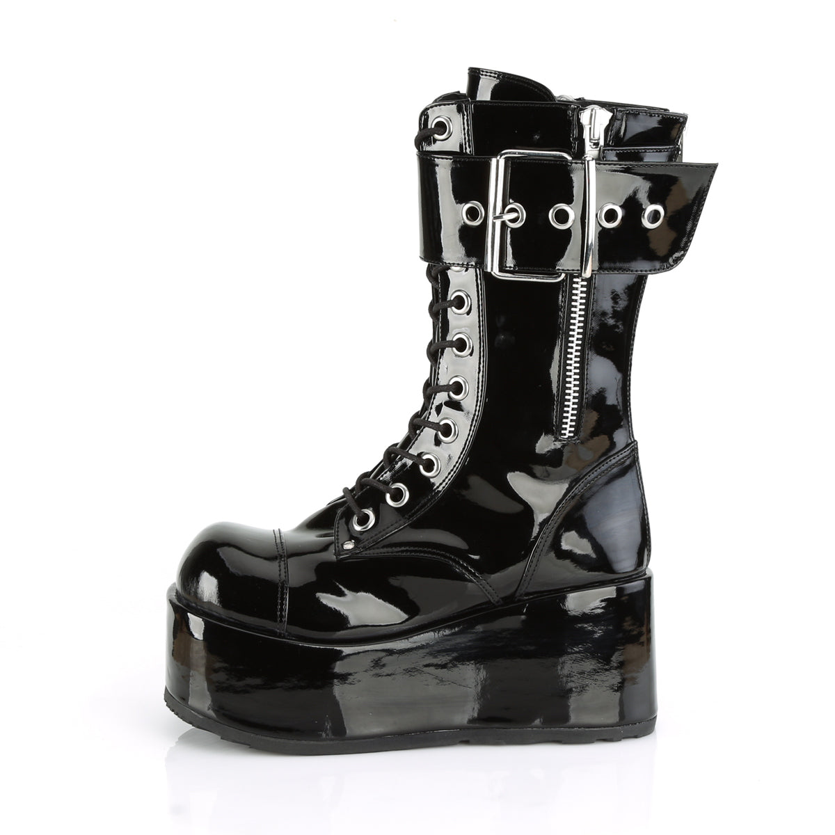 DemoniaCult Stivali da uomo PETROL-150 blk pat