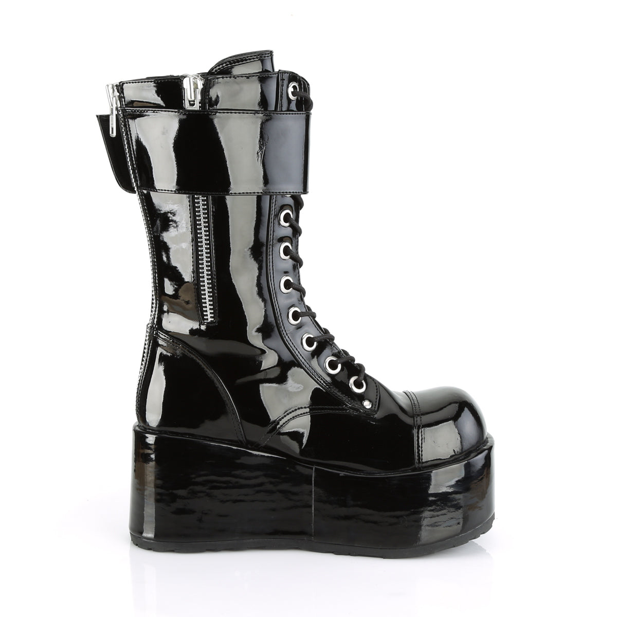 DemoniaCult Stivali da uomo PETROL-150 blk pat